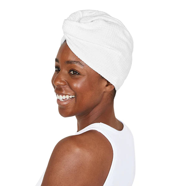 NEW! Quick Dry Hair Towel - Classic Waffle - Crystal White - Agenda Bookshop