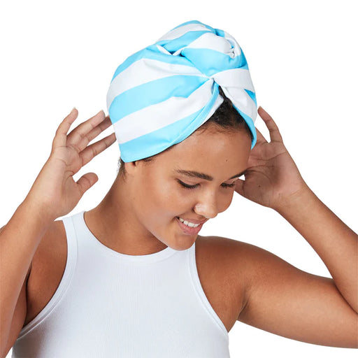 NEW! Quick Dry Hair Towel - Tulum Blue Hair Wrap - Agenda Bookshop