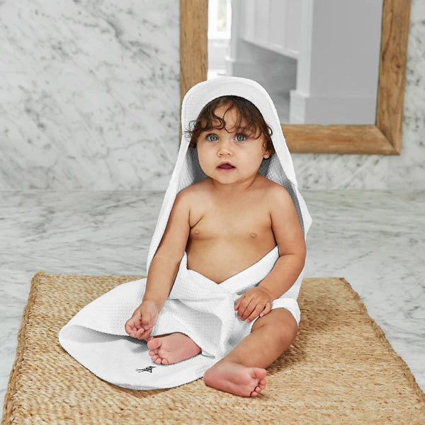 NEW!  Baby Hooded Towel - Classic - Wishful White - Agenda Bookshop