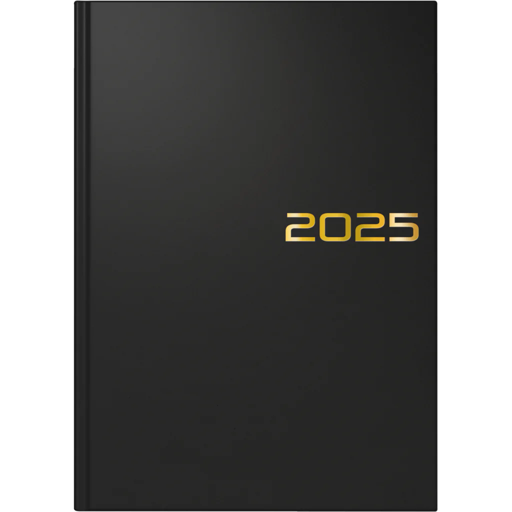 Brunnen 2025 Diary A5, Black - Agenda Bookshop