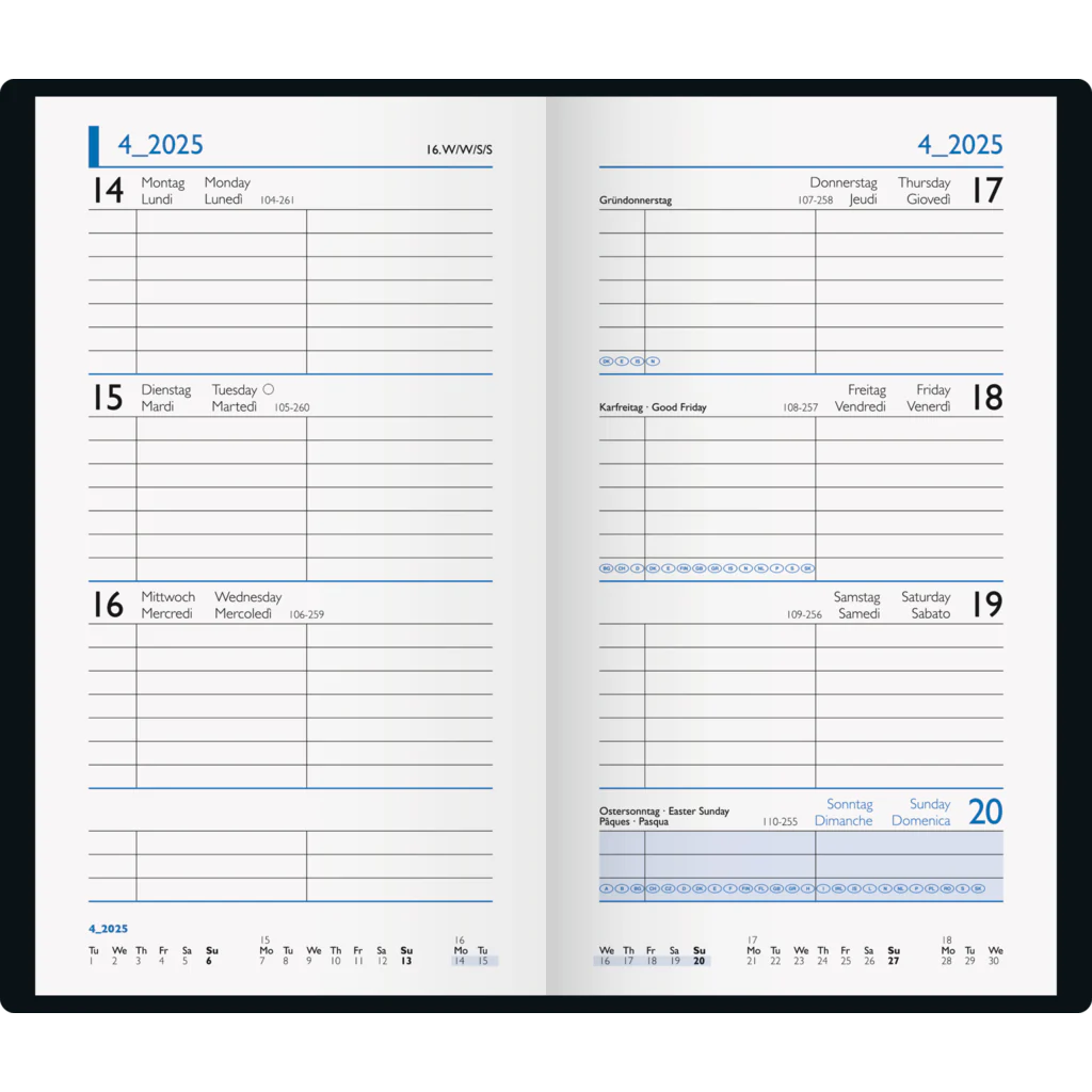Brunnen Pocket Calendar A6, Nature - Agenda Bookshop