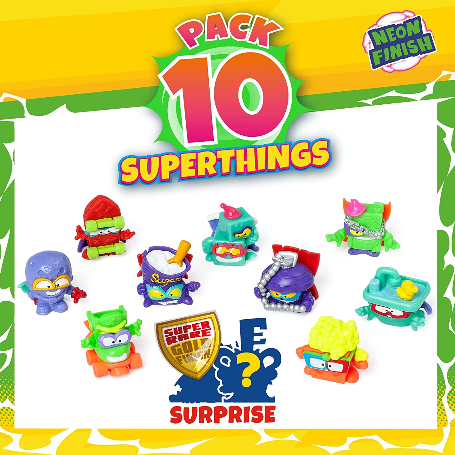 SUPERTHINGS RIVALS OF KABOOM, Series Neon Power - Pack of 10 SuperThings (Includes 1 Gold Leader) - Agenda Bookshop