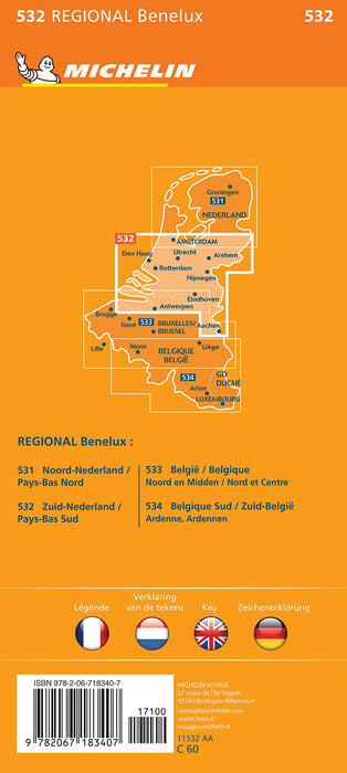 Netherlands South - Michelin Regional Map 532 - Agenda Bookshop