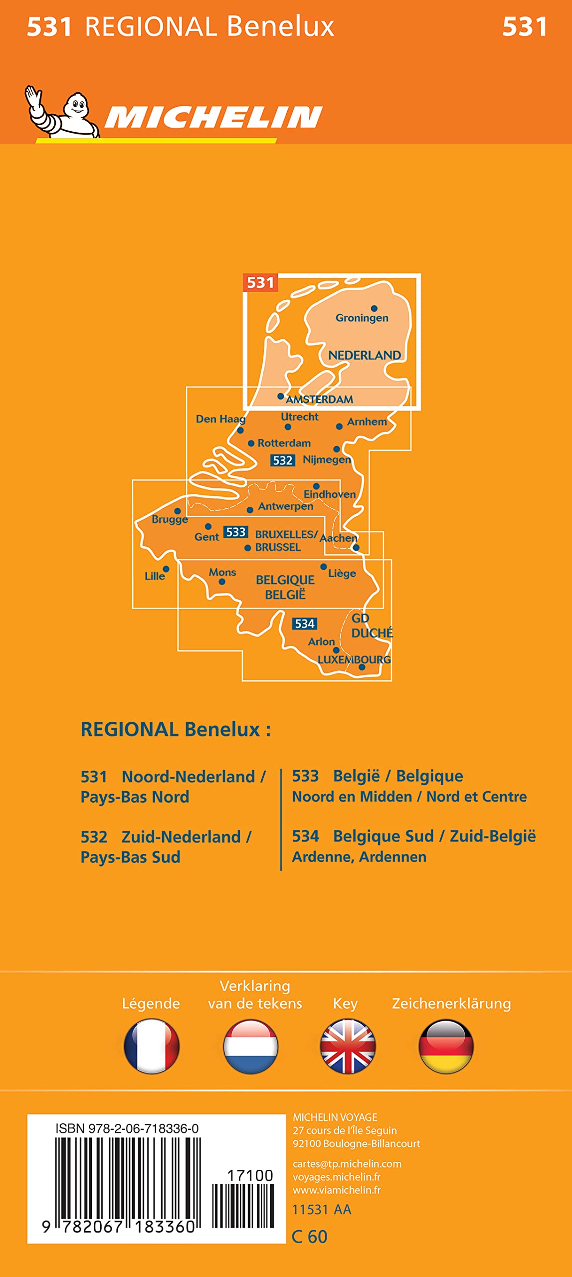 Netherlands North - Michelin Regional Map 531 - Agenda Bookshop