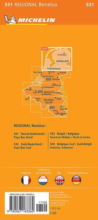 Netherlands North - Michelin Regional Map 531 - Agenda Bookshop