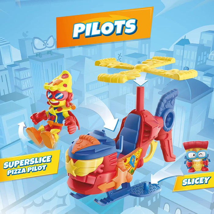 SUPERTHINGS Pizzacopter – the SuperThings helicopter. With pizza disc launcher. Includes 1 exclusive Kazoom Kid and 1 exclusive SuperThing - Agenda Bookshop