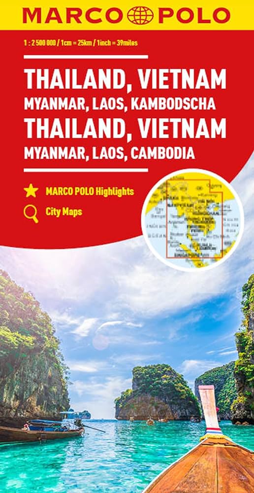 Thailand, Vietnam, Laos, Cambodia Marco Polo Map - Agenda Bookshop