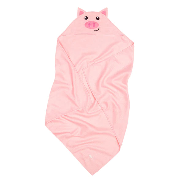 Baby Hooded Towel - Animal - Parker Pig - Agenda Bookshop