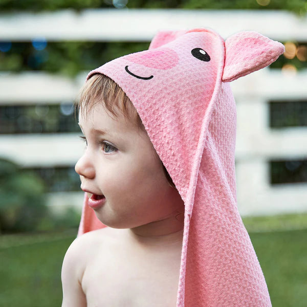 Baby Hooded Towel - Animal - Parker Pig - Agenda Bookshop