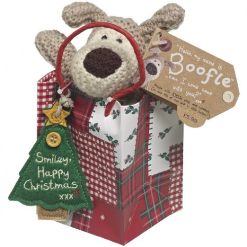 Boofle Smiley Happy Christmas Plush Toy in Gift Bag - Agenda Bookshop