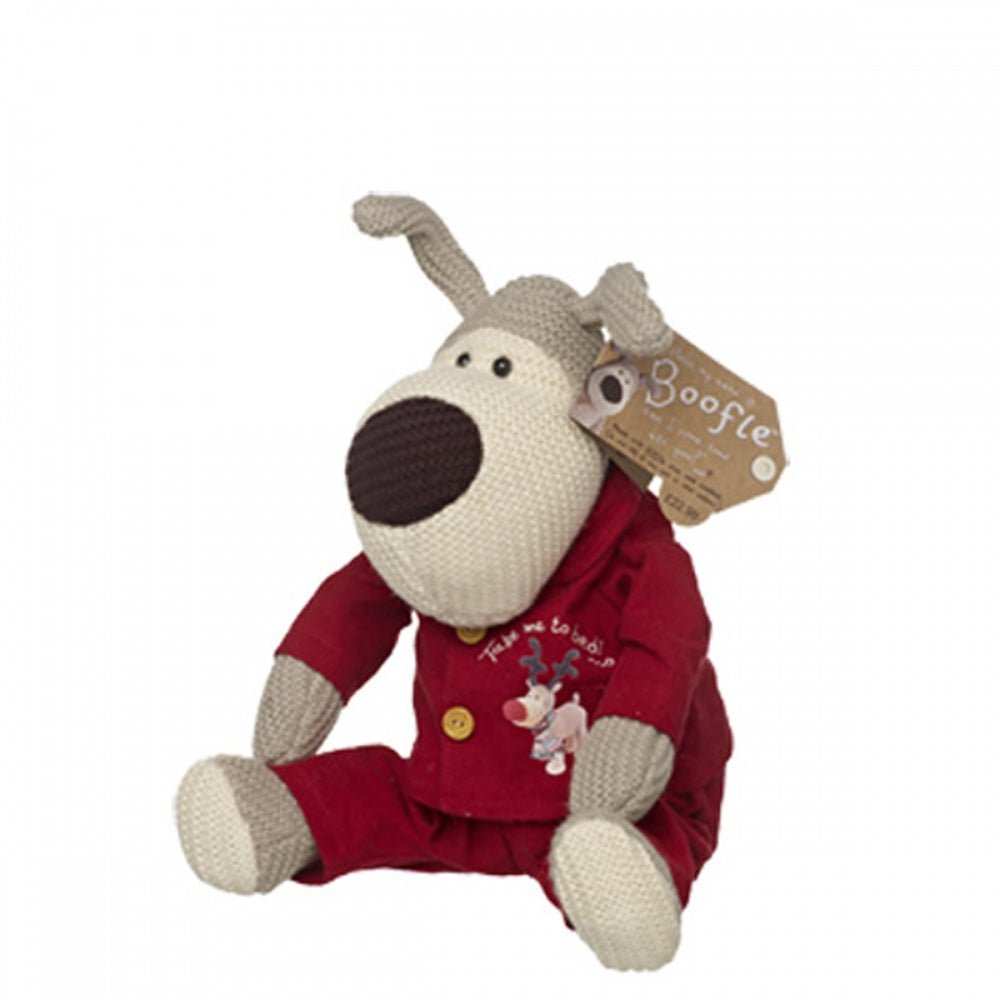 Boofle - 9.5" Plush - Wearing Red Roofle Christmas Pyjamas - Agenda Bookshop