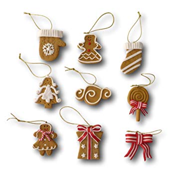 Pack of 9 Gingerbread Christmas Tree Decorations - Agenda Bookshop