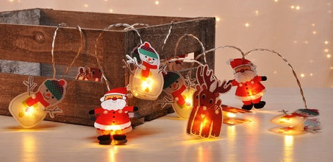 LED string light with 10 Christmas Figures - Agenda Bookshop