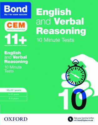 Bond 11+: English & Verbal Reasoning: CEM 10 Minute Tests: 10-11 years - Agenda Bookshop