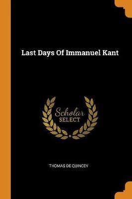 Last Days of Immanuel Kant - Agenda Bookshop
