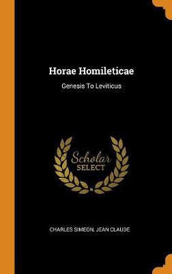 Horae Homileticae: Genesis to Leviticus - Agenda Bookshop