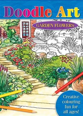 BW Doodle Art: Garden Flowers - Agenda Bookshop