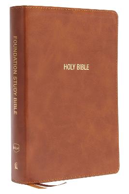 NKJV, Foundation Study Bible, Large Print, Leathersoft, Brown, Red Letter, Thumb Indexed, Comfort Print: Holy Bible, New King James Version - Agenda Bookshop