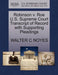 Robinson V. Roe U.S. Supreme Court Transcript of Record with Supporting Pleadings - Agenda Bookshop