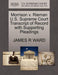 Morrison V. Rieman U.S. Supreme Court Transcript of Record with Supporting Pleadings - Agenda Bookshop