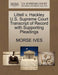 Littell V. Hackley U.S. Supreme Court Transcript of Record with Supporting Pleadings - Agenda Bookshop