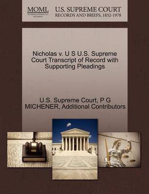 Nicholas V. U S U.S. Supreme Court Transcript of Record with Supporting Pleadings - Agenda Bookshop