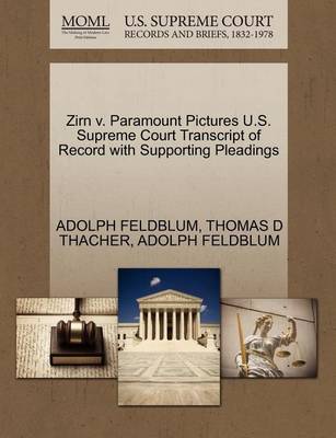 Zirn V. Paramount Pictures U.S. Supreme Court Transcript of Record with Supporting Pleadings - Agenda Bookshop