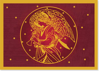 Deluxe Boxed Christmas Cards: Gold Angel - Agenda Bookshop