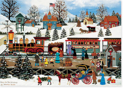Deluxe Boxed Christmas Cards: Winter Train Station - Agenda Bookshop