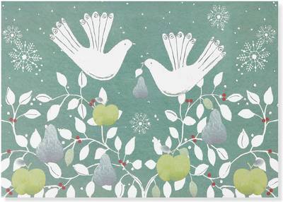 Deluxe Boxed Christmas Cards: Doves with Fruit - Agenda Bookshop