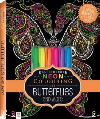 Neon Colouring Kit with 6 highlighters: Butterflies - Agenda Bookshop