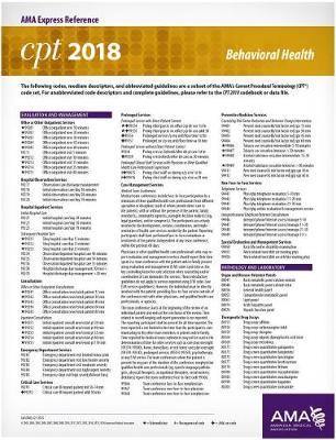 CPT (R) 2018 Express Reference Coding Cards: Behavioral Health - Agenda Bookshop