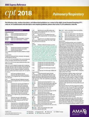 CPT (R) 2018 Express Reference Coding Cards: Pulmonary/Respiratory - Agenda Bookshop