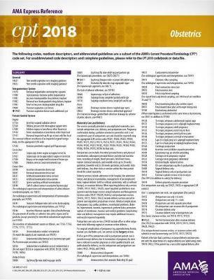 CPT (R) 2018 Express Reference Coding Cards: Obstetrics - Agenda Bookshop