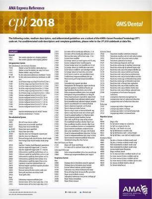 CPT (R) 2018 Express Reference Coding Cards: OMS/Dental - Agenda Bookshop