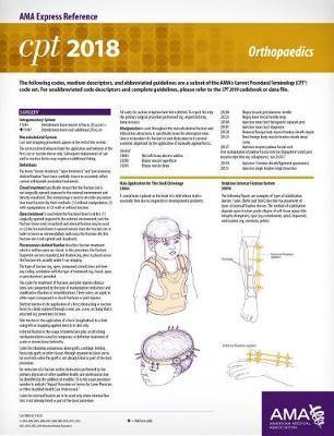 CPT (R) 2018 Express Reference Coding Cards: Orthopaedics - Agenda Bookshop