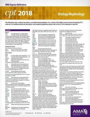 CPT (R) 2018 Express Reference Coding Cards: Urology/Nephrology - Agenda Bookshop