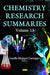 Chemistry Research Summaries: Volume 13 - Agenda Bookshop