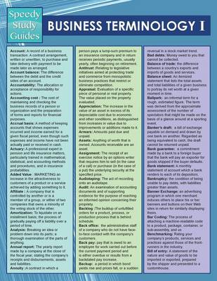 Business Terminology I (Speedy Study Guides) - Agenda Bookshop