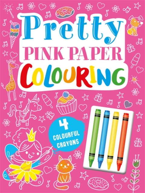 Pretty Pink Paper Colouring +4 Crayons - Agenda Bookshop