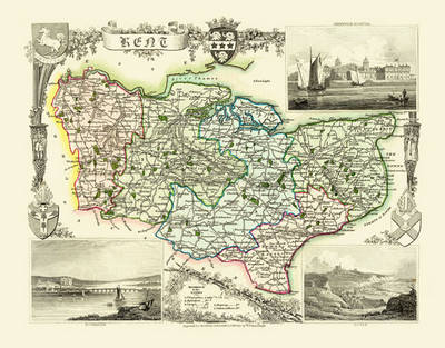 Thomas Moule Map of Kent 1836: 20  x 16  Photographic Print of the County of Kent - England - Agenda Bookshop