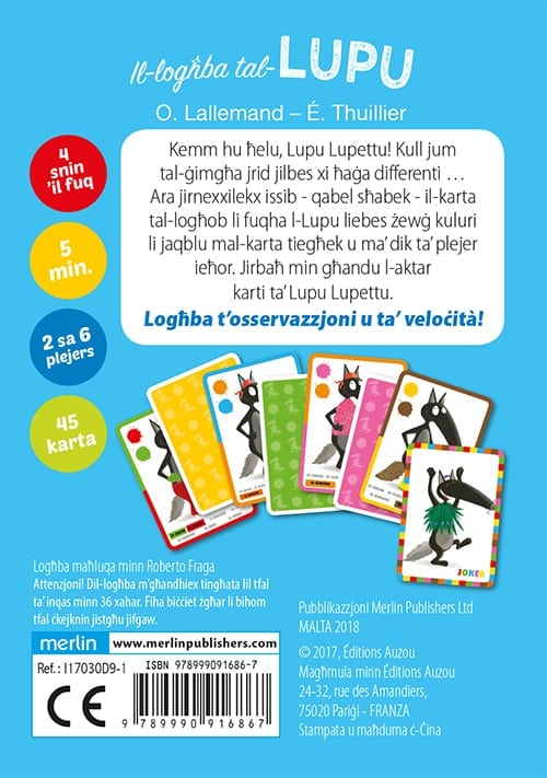 Il-logħba tal-Lupu (card game) back cover