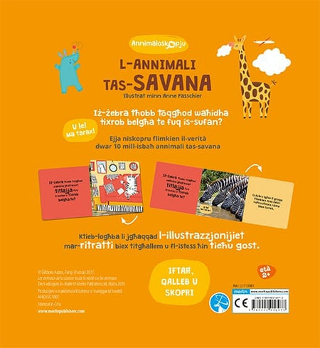 L-annimali tas-savana back cover
