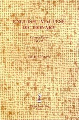 KKM ENGLISH-MALTESE DICTIONARY VOL.3 (M- - Agenda Bookshop