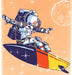 355ml On-The-Fly Kids Bottle with Graphic - Surfing Astronaut - Agenda Bookshop
