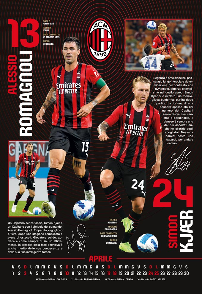 A.C. Milan Calendar 2022: OFFICIAL SPORT Calendar 2022 – 18 months – BIG  SIZE 17x11. A.C. Milan Planner for all fans kids boys. Kalendar  calendario calendrier 18 monthy.: Calender, AC Milan: 9798784163639: . com: Books