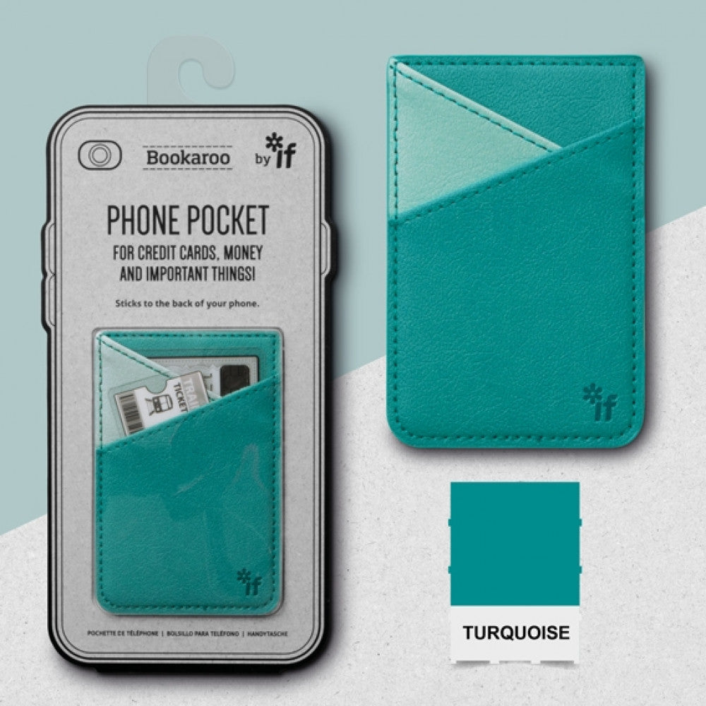 Bookaroo Phone Pocket - TURQUOISE - Agenda Bookshop