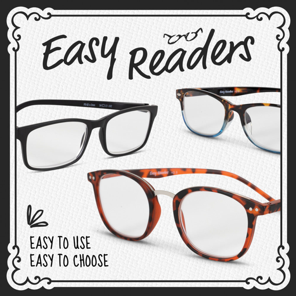 Easy Readers Reading Glasses -  Black +1.5 - Readers - Agenda Bookshop