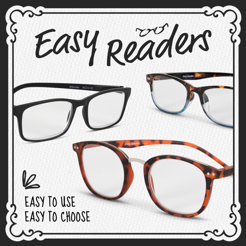 Easy Readers Reading Glasses - Round Black +1.5 - Readers - Agenda Bookshop