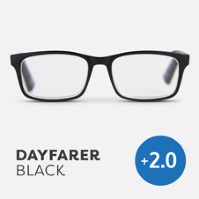 Easy Readers Reading Glasses -  Day farer Black +2.0 - Readers - Agenda Bookshop